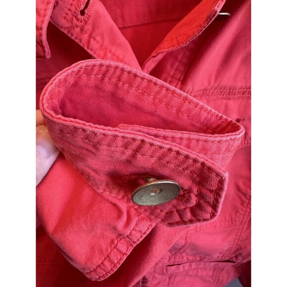 CAbi 727 Taylor Ruffle Back Jacket In Lobster Medium Pockets - Picture 9 of 13